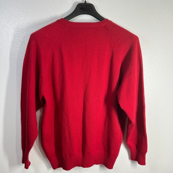 Pringle of Scotland Red‎ Sweater 100%  US Large 40 Super Fine Wool V-Neck Red - Picture 2 of 12